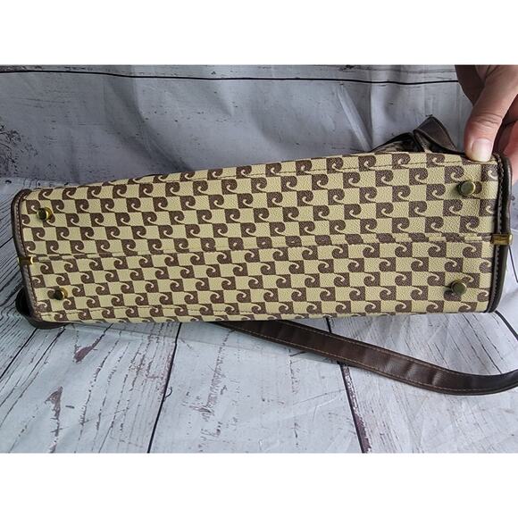 Vtg 60's Pierre Cardin MOD Monogram Signature Logo Carry On Over Night Bag Tote - Picture 6 of 10
